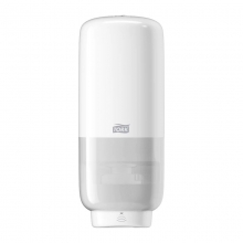 Bílý bezdotykový dávkovač Tork Elevation na mýdlo a dezinfekci s Intuition™ senzorem, S4